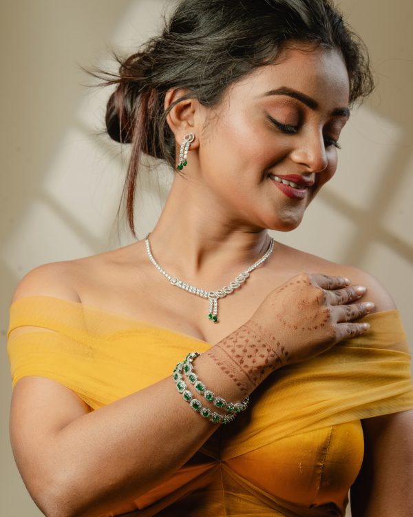 Sizzling Green Emerald American Diamond Bangles - Image 7